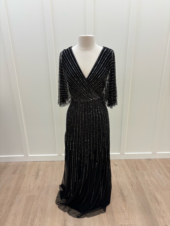 Adrianna Papell Dresses & Skirts - Adrianna Papell Black Beaded V‑Neck Maxi Dress